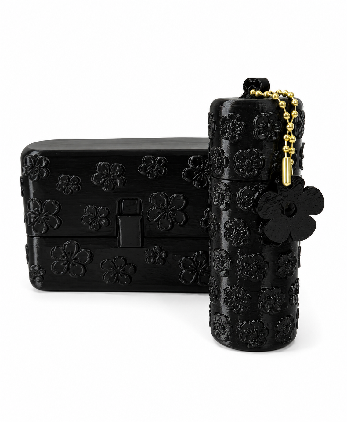 Kit Porta-Absorvente + Porta-Batom Floral – 2 Peças