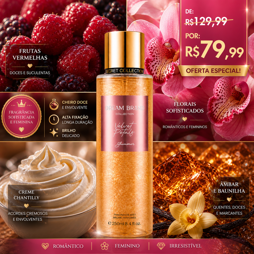 Velvet Petals Shimmer – Dream Brand Collection body splash