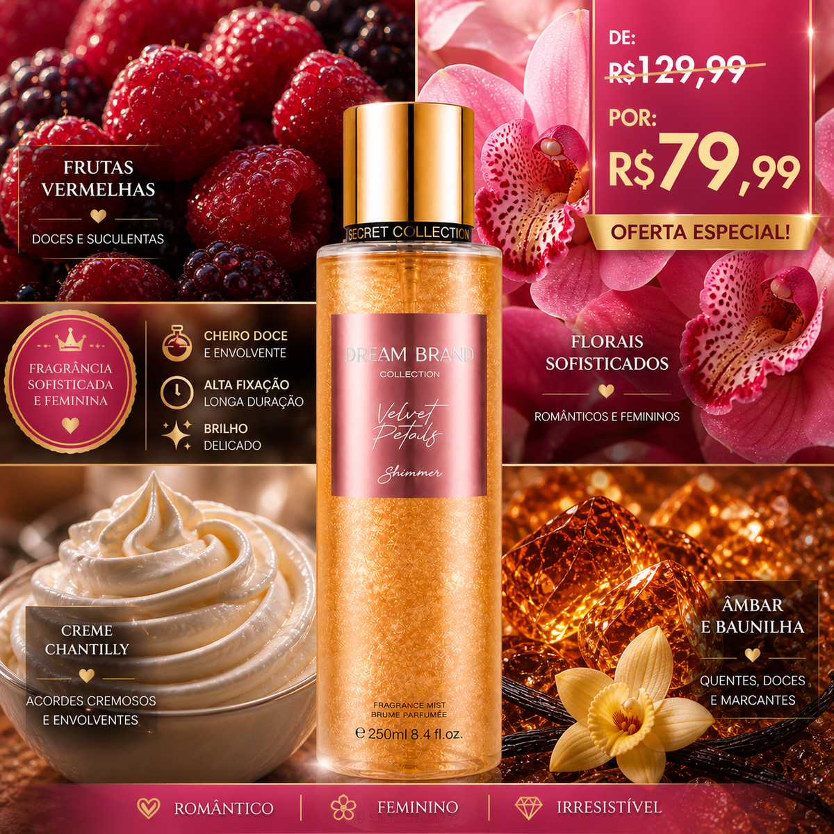 Velvet Petals Shimmer – Dream Brand Collection body splash