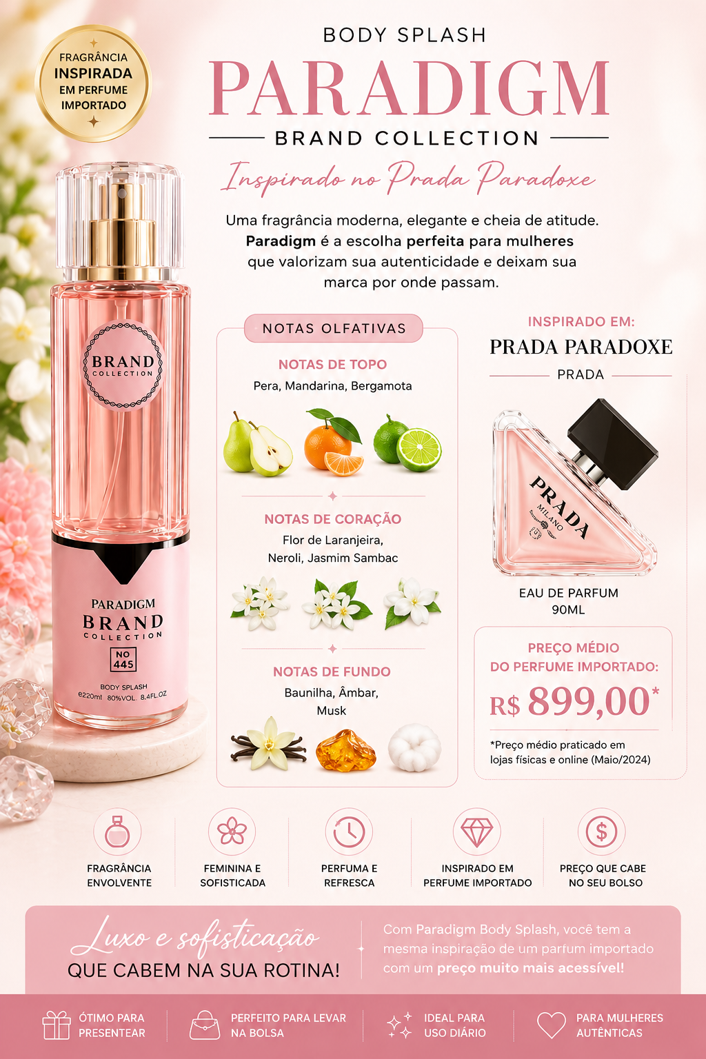 Body Splash Paradigm Brand Collection Nº 445 – 250ml