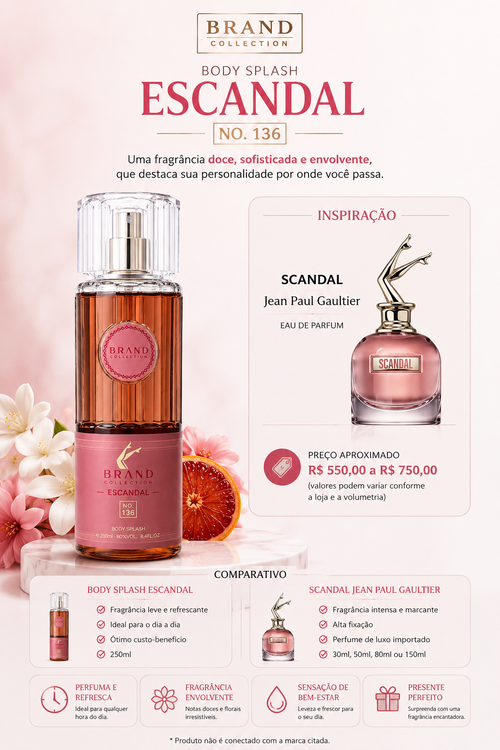 Body Splash Brand Collection Escandal Nº 136 – Inspirado no Scandal