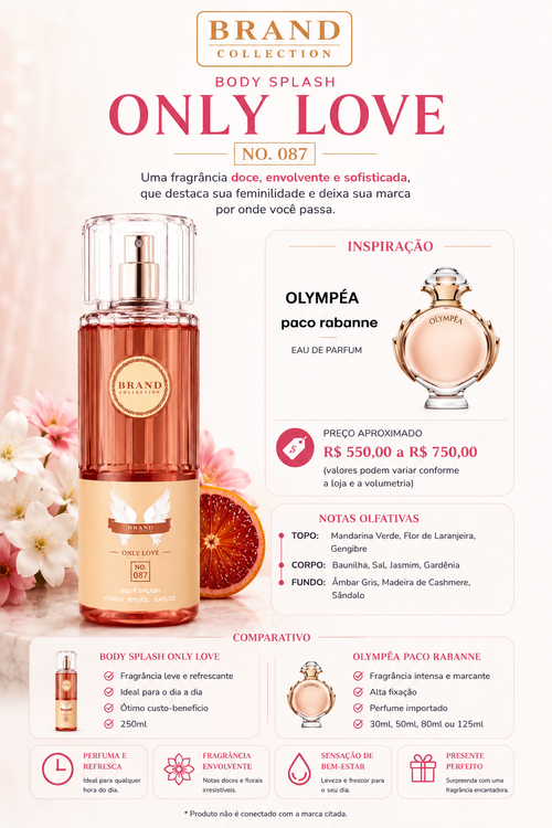 Body Splash Brand Collection Only Love Nº 087 – Inspirado no Olympéa